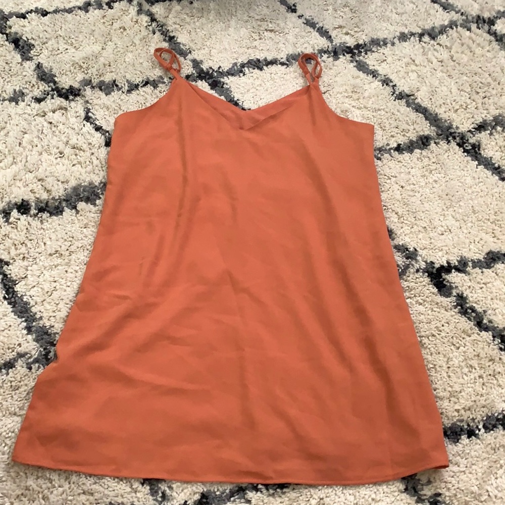 Coral spaghetti strap sun dress